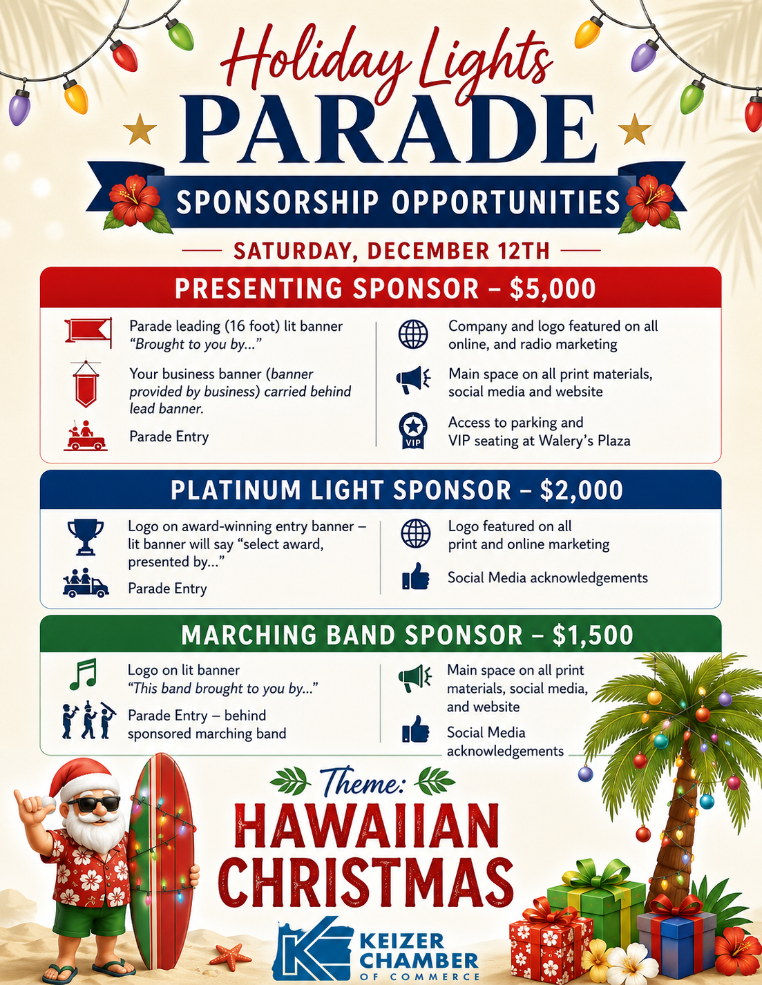 2026 Holiday Lights Parade sponsorship opportunities