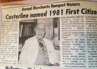 Casterline named 1981 First Citizen newspaper with headline