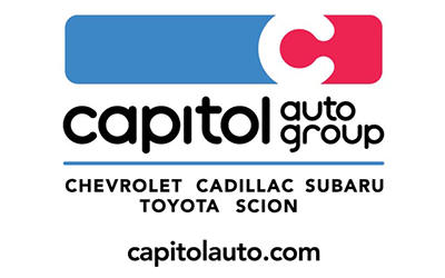 Capitol Auto Group logo, blue bar with C then red | Chevrolet, Cadillac, Subaru, Toyota, and Scion. capitolauto.com
