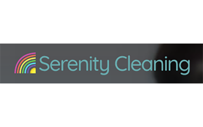 Serenity Cleaning logo with rainbow radio waves