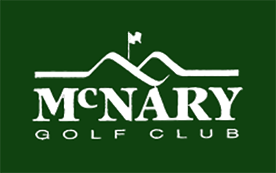 McNary Golf Club logo with hills and flag