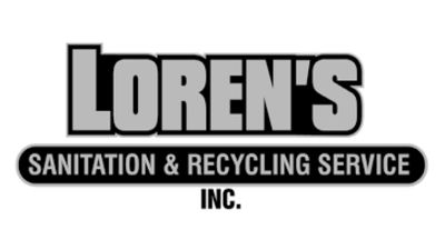Loren's Sanitation & Recycling Service, Inc. Logo - grey and black lettering.