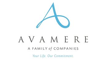 Avamere A Family of Companies Logo - Fancy Turqoise A on top of avamere with dark grey lettering