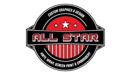 All Star Custom Graphics Logo Red and Black