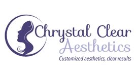 Chrystal Clear Aesthetics Logo Purple and light purple with purple face and long hair side silhouette