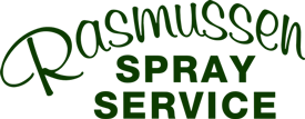 Rasmussen Spray Service logo - dark green on white