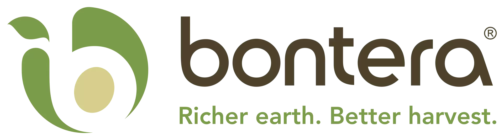 bontera logo - richer earth, better harvest - earth tones, and green