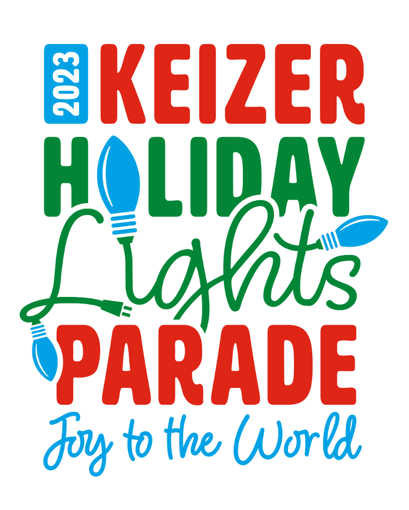 2023 Keizer Holiday Lights parade - Joy to the world logo