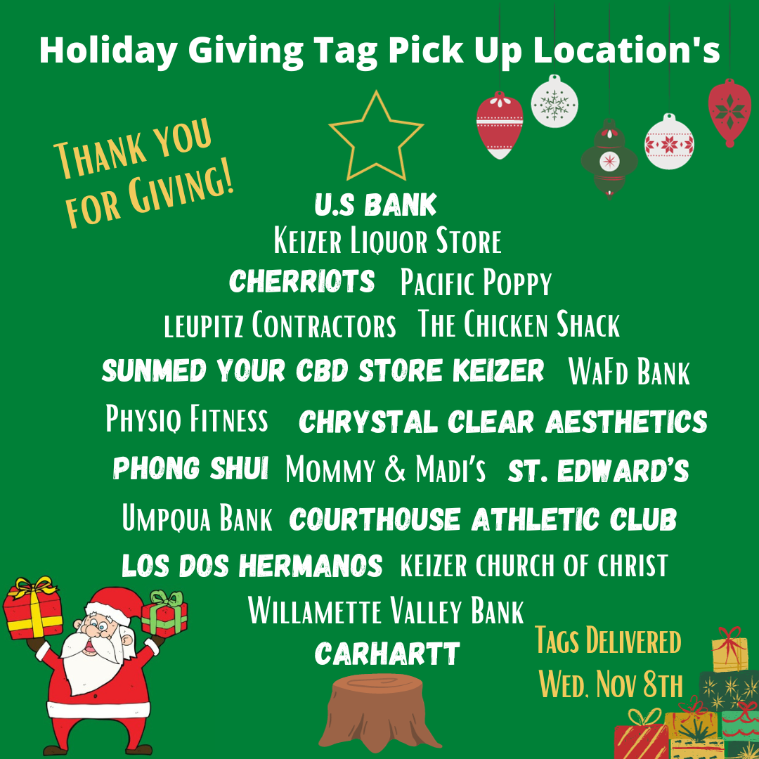 Holiday Giving Tag Pick Up Locations