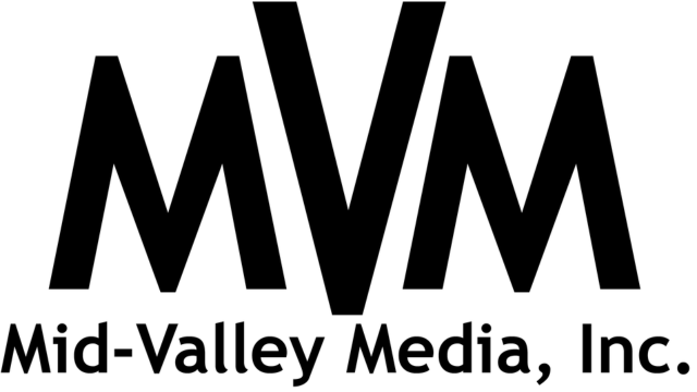 MVM - Mid-Valley Media, Inc. Logo - Black and white