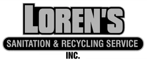Loren's Sanitation & Recycling Service Logo - grey, black, and white