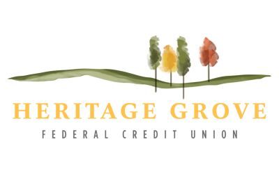 Heritage Grove Federal Credit Union Logo - flowing green field with fall colored trees
