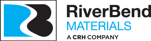 RiverBend Materials - A CRH Company - color logo - sky blue and black 