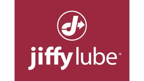 Jiffy Lube logo - white on barn red