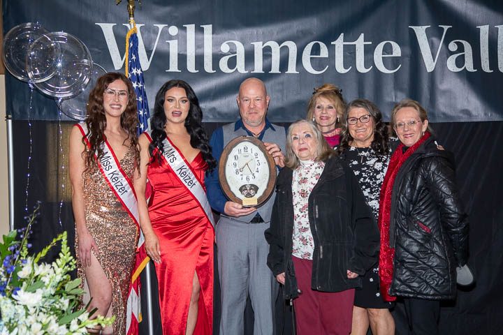 Keizer's 2023 President's Award Winner, Michael Lowery, Michael Lowery Real Estate, with Family & Miss Keizer & Mrs. Keizer