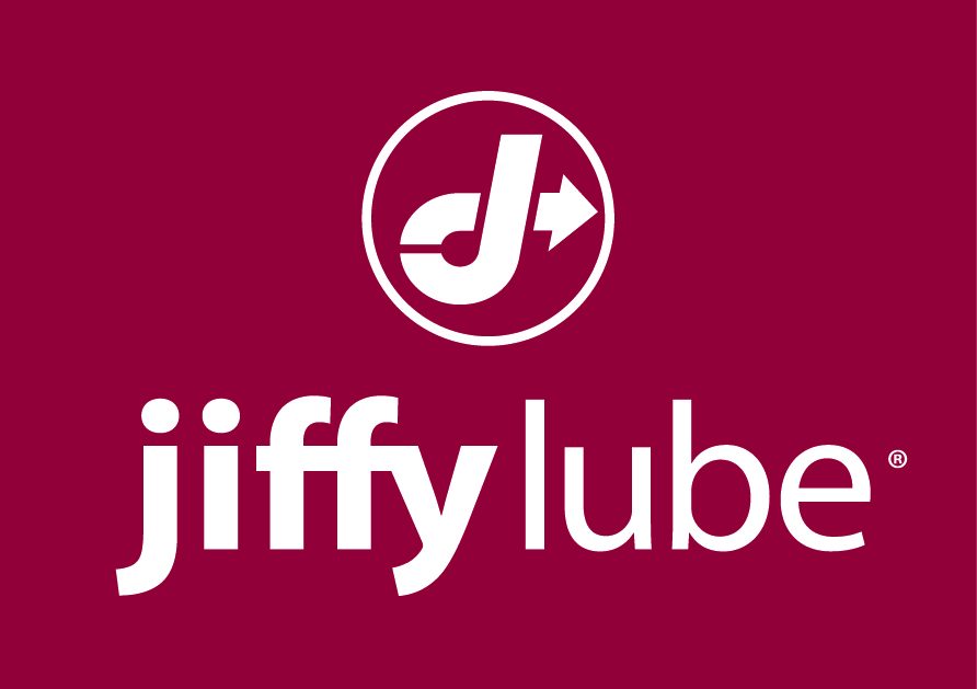 jiffy lube logo white on maroon red background